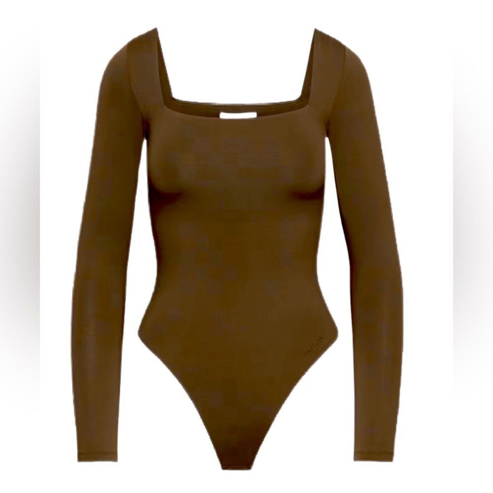 Babaton Brown Long Sleeve Bodysuit
